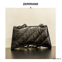 Women’s Quilted Leather Hourglass Bag – Chain Shoulder & Crossbody