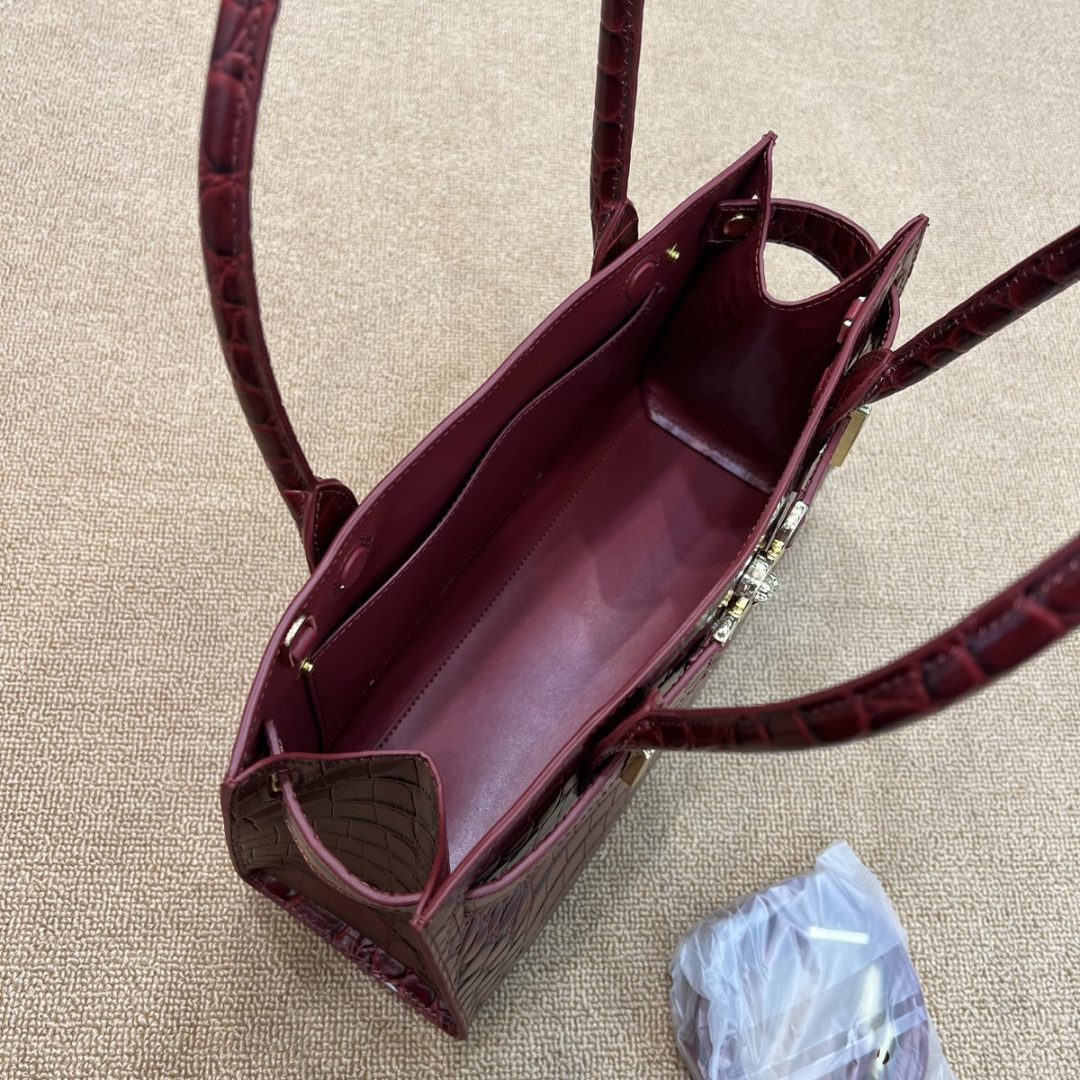 Women’s Crocodile Leather Top Handle Bag – Luxury Crossbody Purse