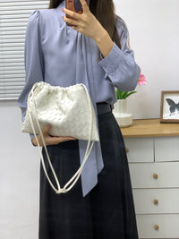 Women’s Drawstring Leather Hobo Bag – Large Capacity Shoulder Handbag