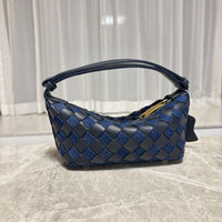 2025春季新款编织真皮手拎饭盒包小众设计简约跨境单肩斜挎女包包