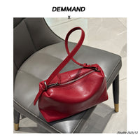 Women’s Red Textured Leather Underarm Bag – Trendy Shoulder & Handbag
