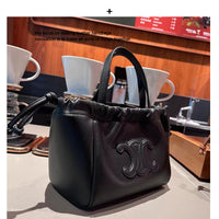 Vintage Cowhide Arch Tote Bag Women Shoulder Handbag Crossbody