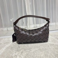 2025春季新款编织真皮手拎饭盒包小众设计简约跨境单肩斜挎女包包