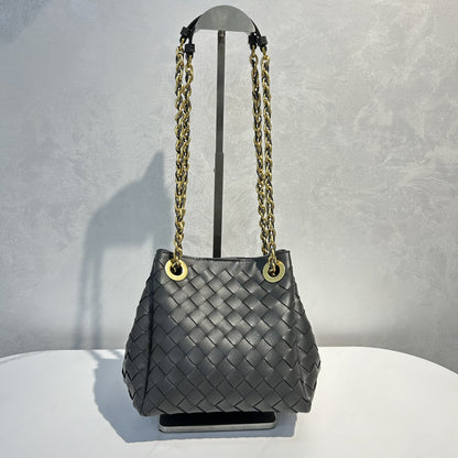 Women’s Handwoven Leather Chain Bag – Parachute Crossbody & Shoulder