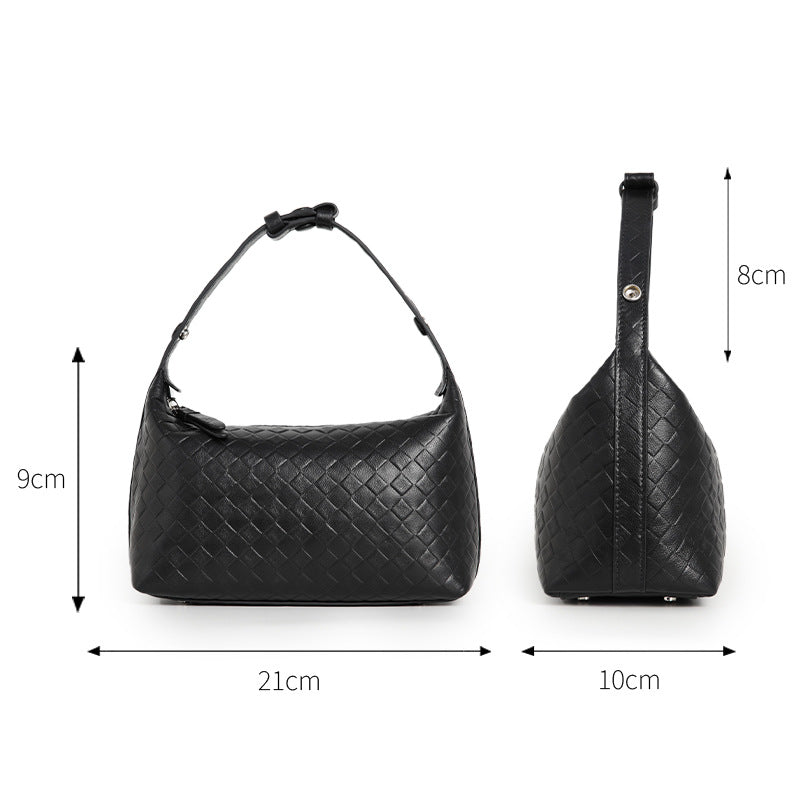 Handmade Sheepskin Shoulder Bag – Woven Elegant Handbag