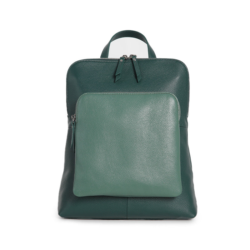 Genuine Leather Backpack – Large Capacity Crossbody & Shoulder Bag