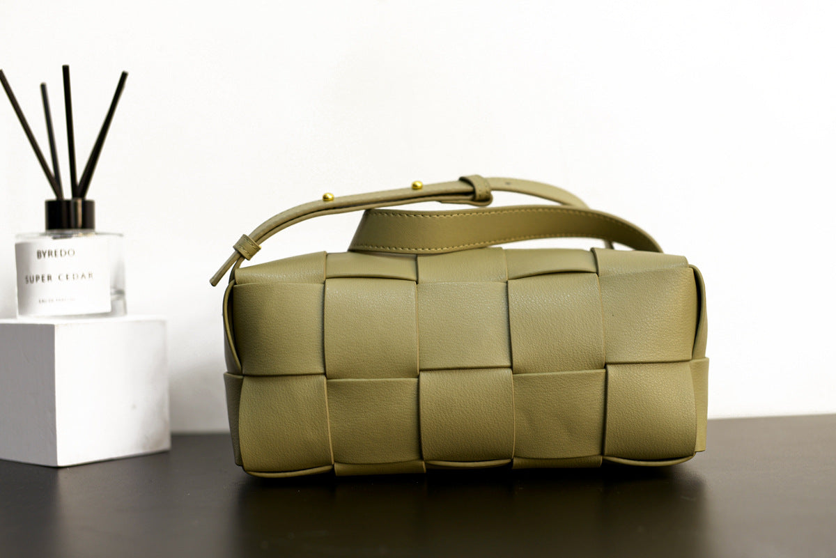 Women’s Woven Leather Waist Bag – Small Crossbody Chest Bag