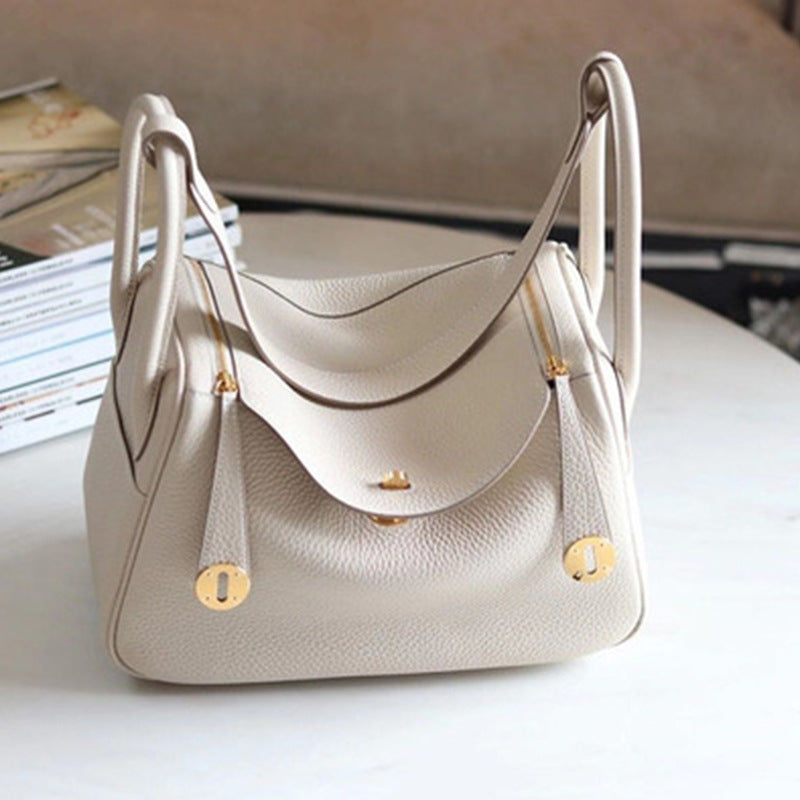 Women’s Top-Grain Leather Crossbody Bag – Soft Minimalist Shoulder Handbag