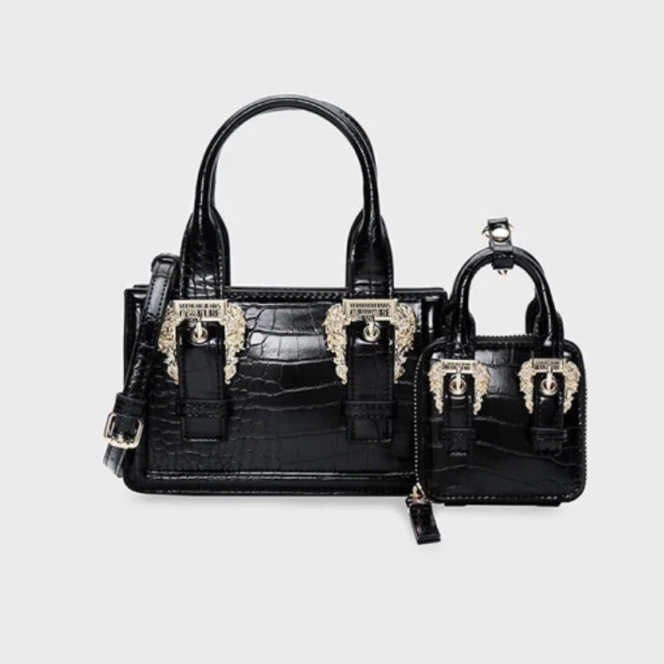 Women’s Genuine Leather Square Crossbody Bag – Minimalist Shoulder Handbag