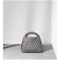 Women’s Leather Mini Woven Bucket Bag – Handbag, Shoulder & Crossbody
