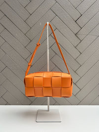 Women’s Leather Woven Mini Pillow Bag – Handbag, Shoulder & Crossbody