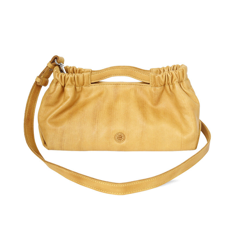 Women’s Full-Grain Leather Shoulder Bag – Cloud Shaped Soft Handbag