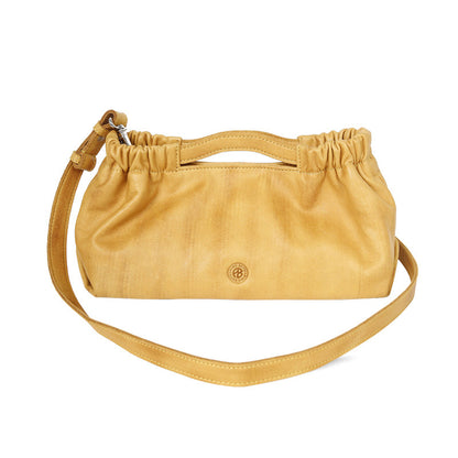 Women’s Full-Grain Leather Shoulder Bag – Cloud Shaped Soft Handbag