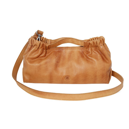Women’s Full-Grain Leather Shoulder Bag – Cloud Shaped Soft Handbag