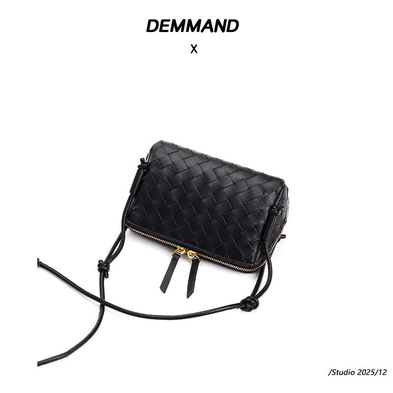 Mini Woven Leather Square Bag – Women Shoulder Crossbody Handbag