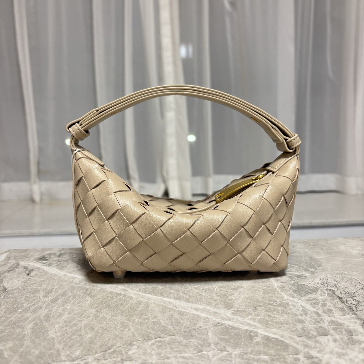 2025春季新款编织真皮手拎饭盒包小众设计简约跨境单肩斜挎女包包