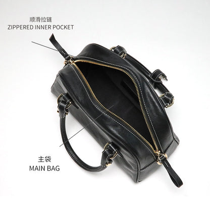 Genuine Leather Handbag – Minimalist Shoulder & Crossbody Bag