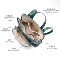 Genuine Leather Backpack – Large Capacity Crossbody & Shoulder Bag