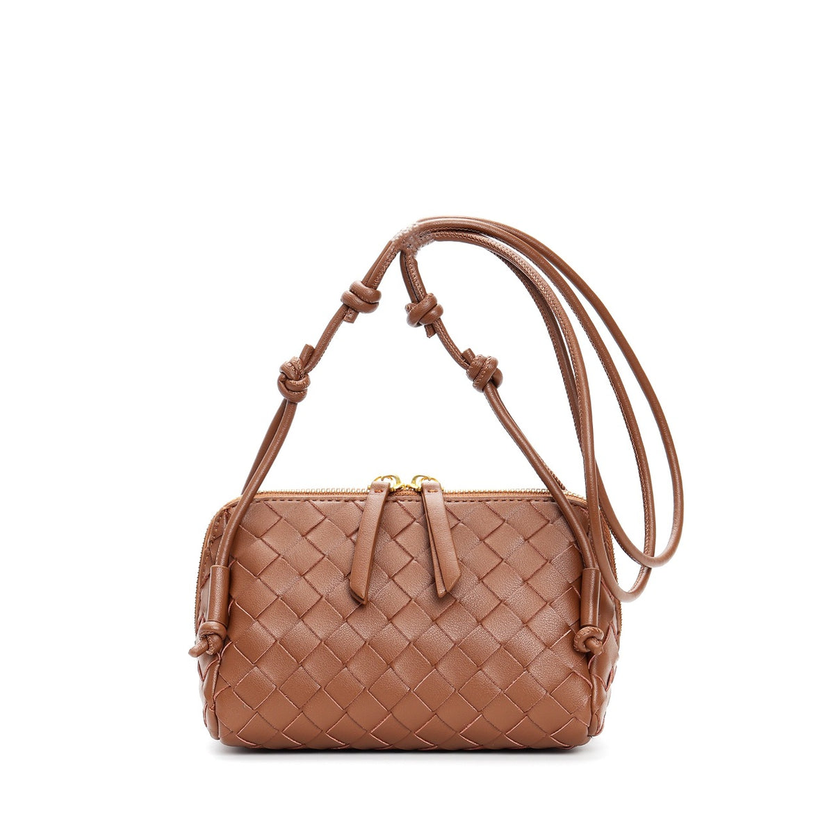 Mini Woven Leather Square Bag – Women Shoulder Crossbody Handbag
