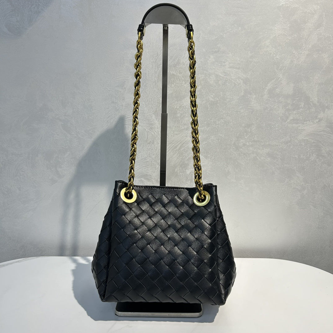 Women’s Handwoven Leather Chain Bag – Parachute Crossbody & Shoulder