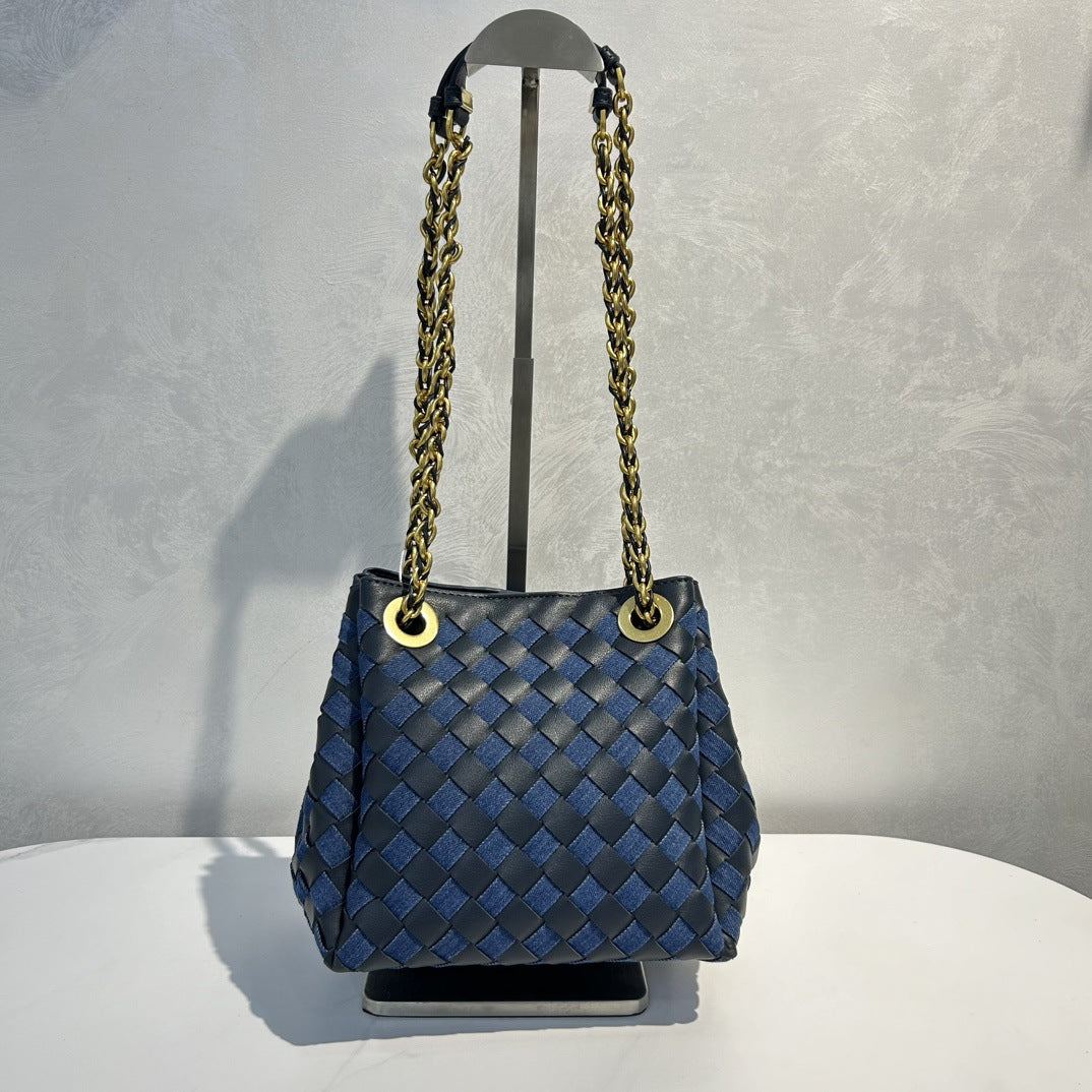 Women’s Handwoven Leather Chain Bag – Parachute Crossbody & Shoulder