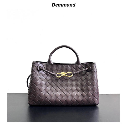 Women’s Woven Genuine Leather Handbag – Cowhide Shoulder Bag