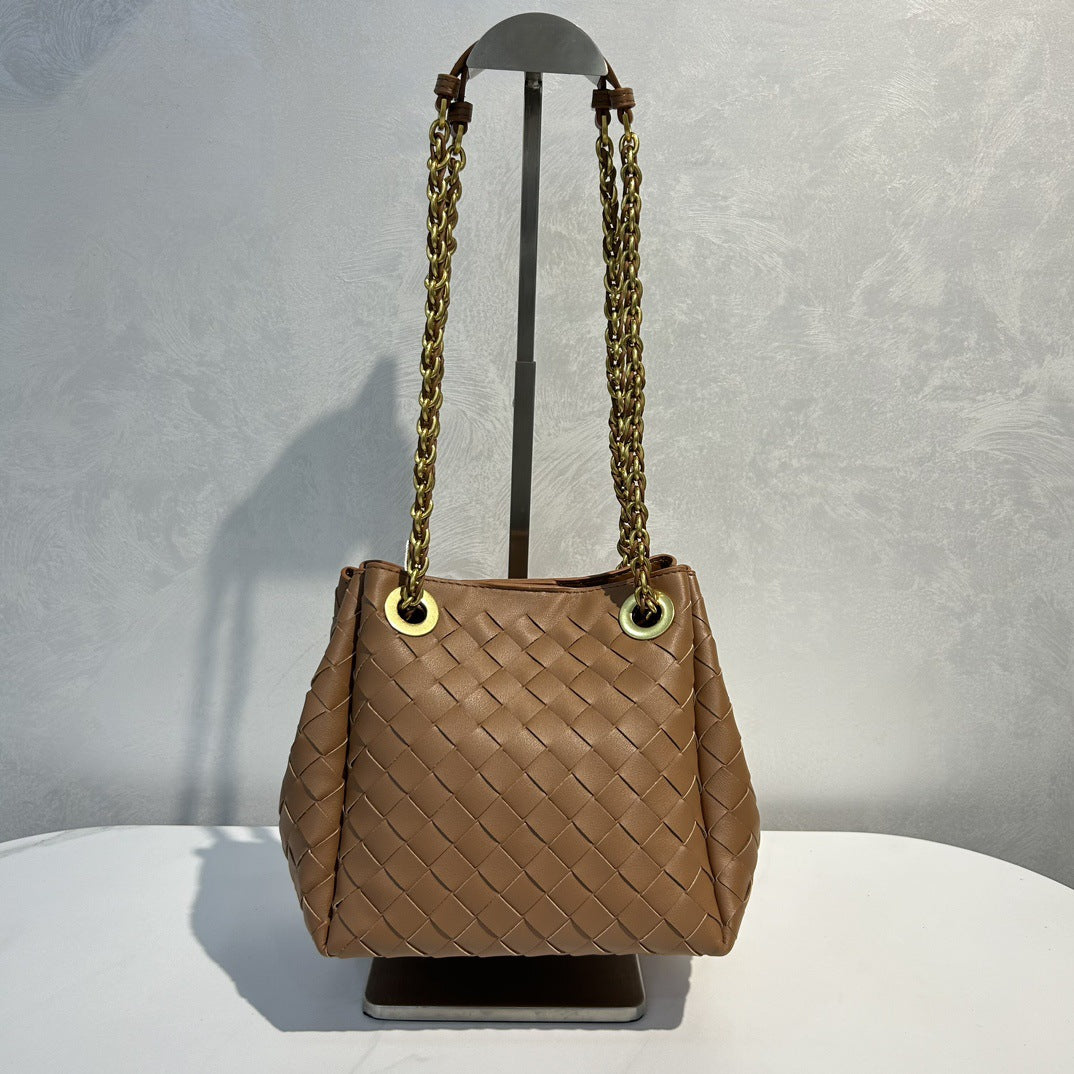 Women’s Handwoven Leather Chain Bag – Parachute Crossbody & Shoulder