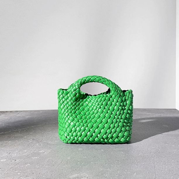 Women’s Leather Mini Woven Bucket Bag – Handbag, Shoulder & Crossbody