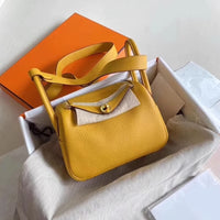 Women’s Top-Grain Leather Crossbody Bag – Soft Minimalist Shoulder Handbag