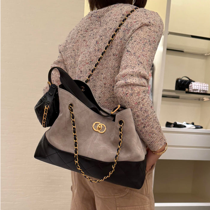 Women’s Color Block Suede Hobo Bag – Handbag, Shoulder & Crossbody