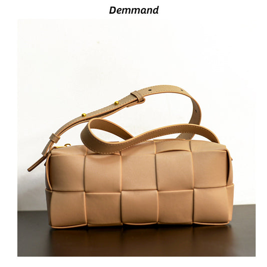 Women’s Woven Leather Waist Bag – Small Crossbody Chest Bag