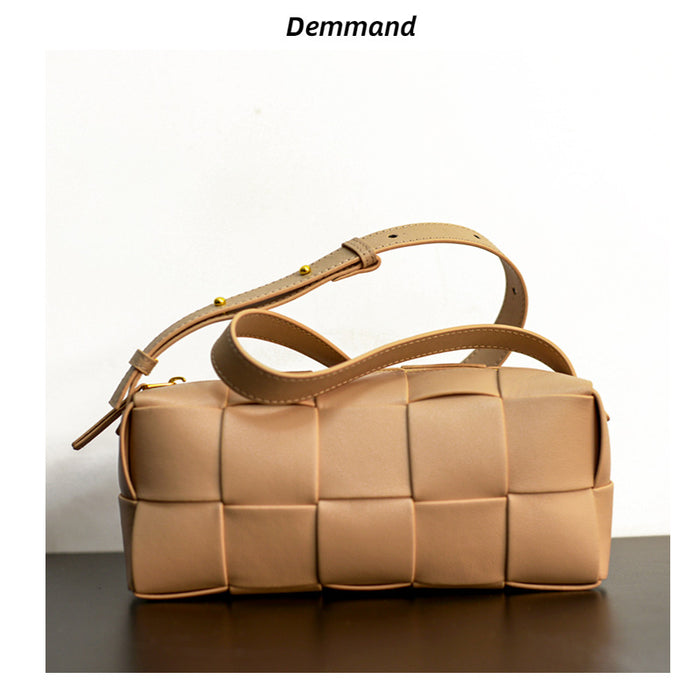 Women’s Woven Leather Waist Bag – Small Crossbody Chest Bag