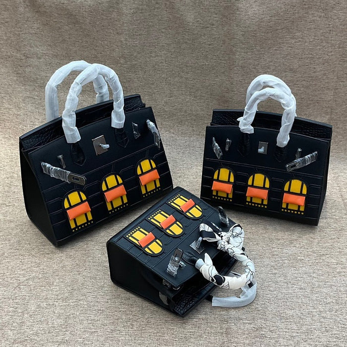 Textured Leather Crocodile Pattern Handbag Women Crossbody Shoulder Bag