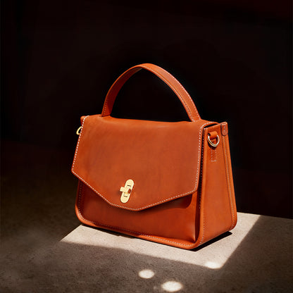 Women’s Leather Vintage Messenger Bag – Handbag & Crossbody