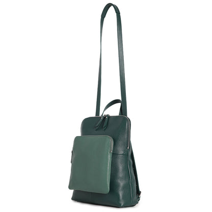 Genuine Leather Backpack – Large Capacity Crossbody & Shoulder Bag